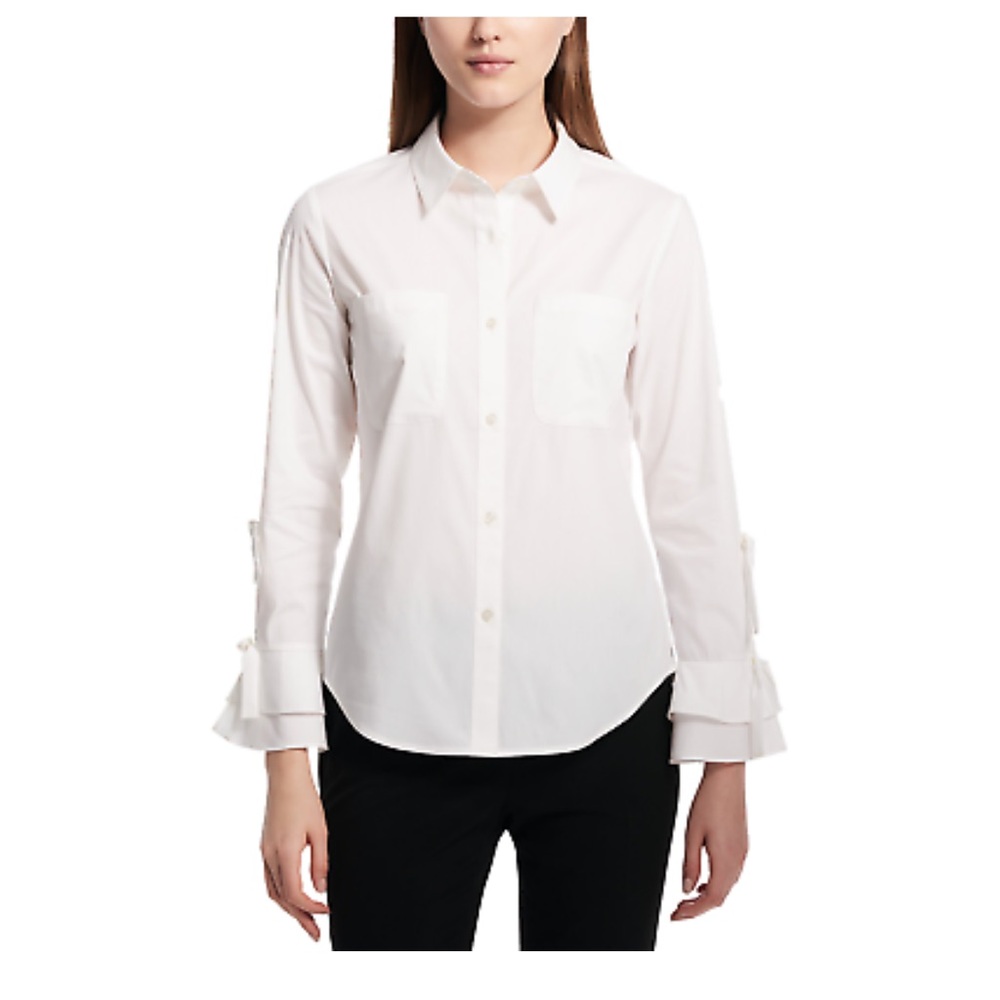 Calvin Klein White Buttondown Blouse